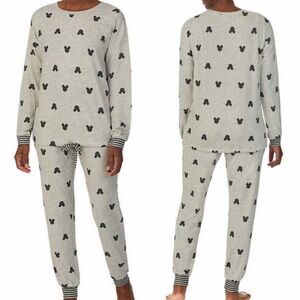 Disney Two Piece Mickey Mouse Printed Lounge Set Pajamas Sz S
